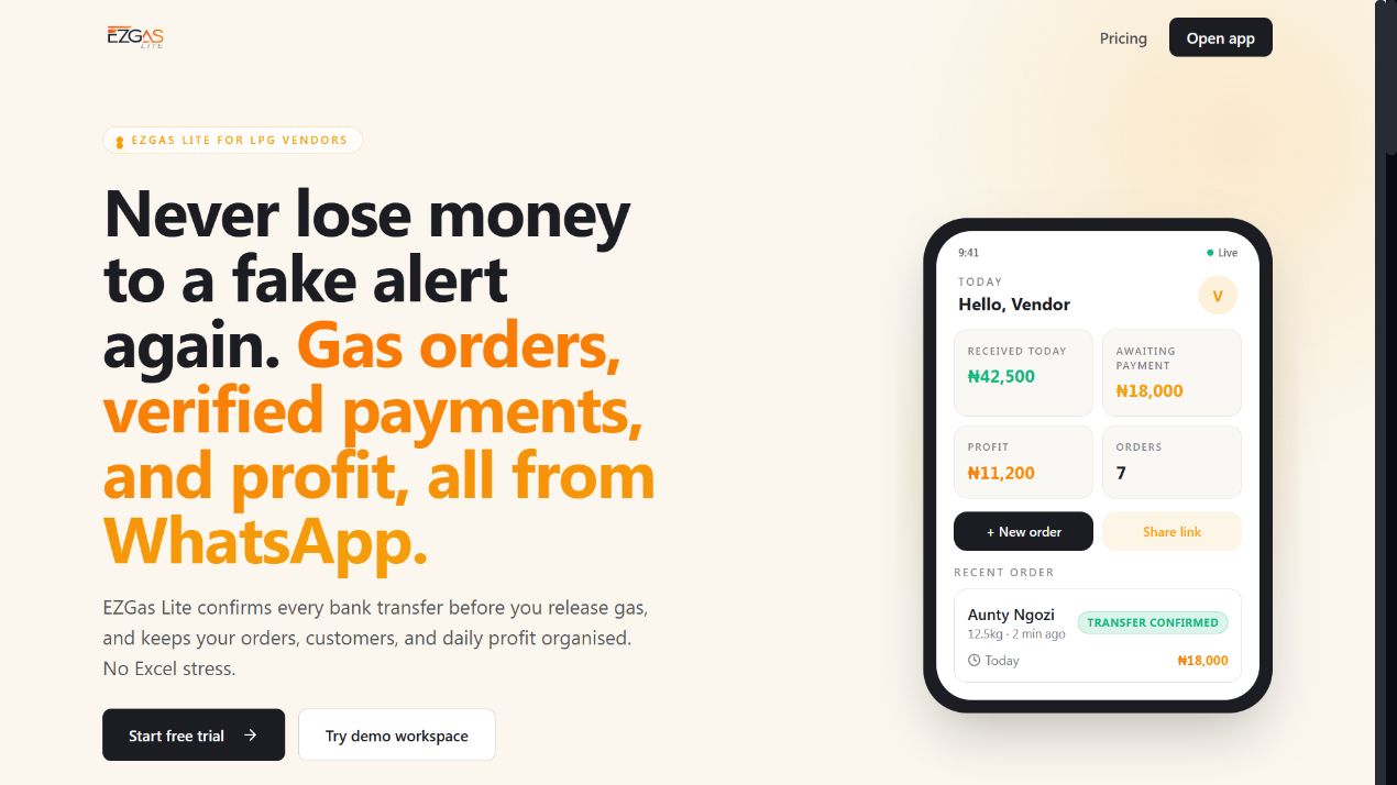 EZGas Ecosystem product interface