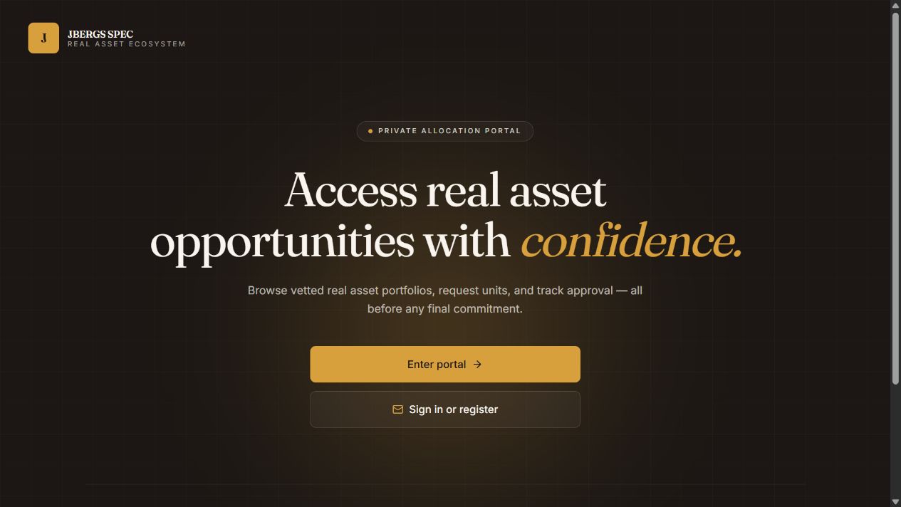 JBERGS SPEC product interface